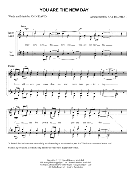 Free Sheet Music You Are The New Day