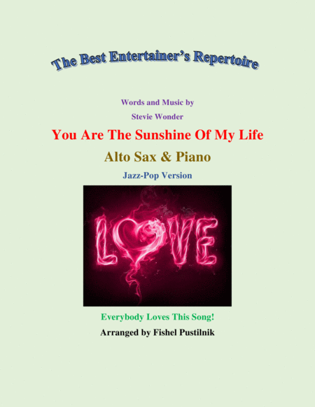 Free Sheet Music You Are The Sunshine Of My Life For Alto Sax And Piano Video
