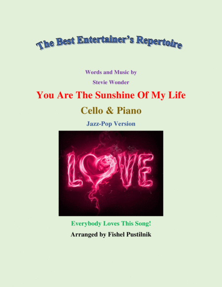 Free Sheet Music You Are The Sunshine Of My Life For Cello And Piano Video