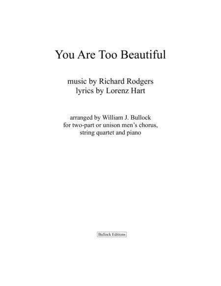 You Are Too Beautiful Chorus Piano Reduction Sheet Music