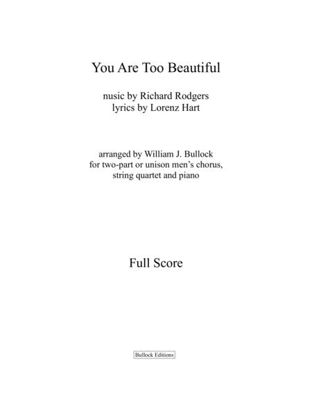 You Are Too Beautiful Full Score Parts Sheet Music