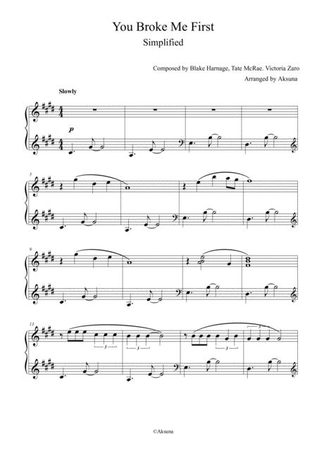 You Broke Me First Sheet Music