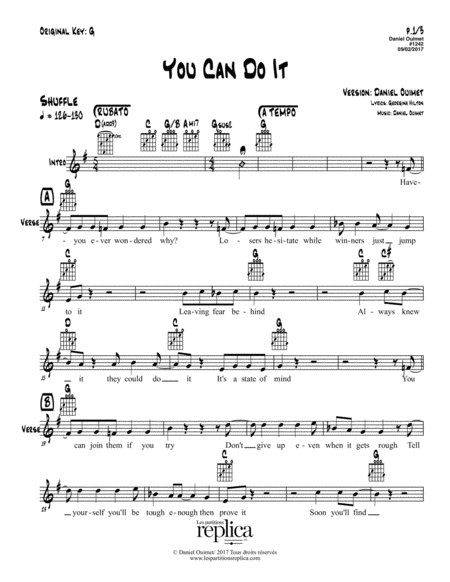 You Can Do It Sheet Music