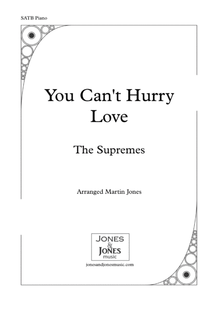 You Cant Hurry Love Satb Piano Sheet Music