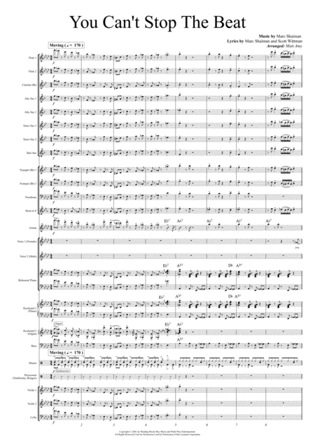 You Cant Stop The Beat Sheet Music