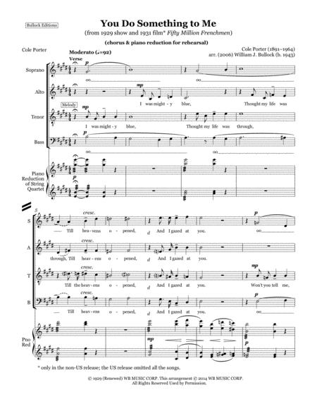 You Do Something To Me Chorus Piano Reduction Sheet Music