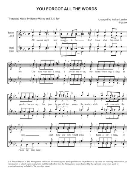 Free Sheet Music You Forgot All The Words