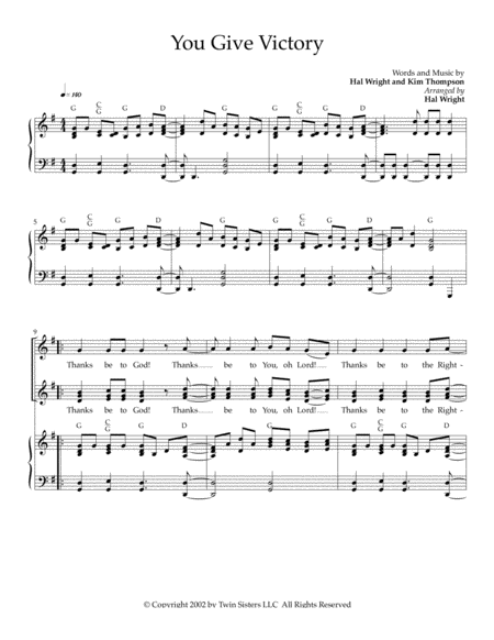 You Give Victory Sheet Music