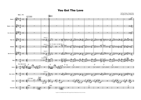 Free Sheet Music You Got The Love Vocal With Band 3 6 Horns Key Of G