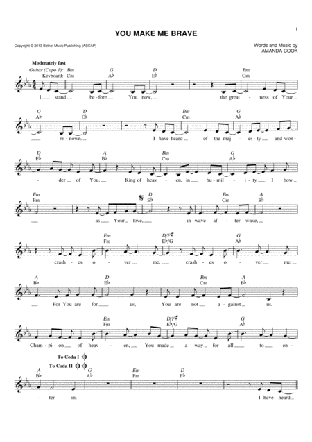 You Make Me Brave Sheet Music