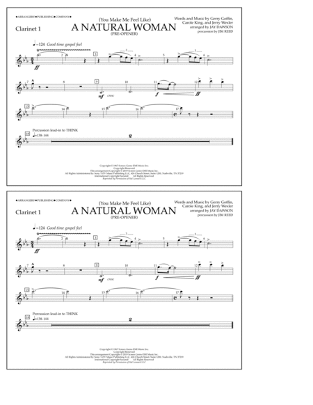 You Make Me Feel Like A Natural Woman Pre Opener Arr Jay Dawson Clarinet 1 Sheet Music