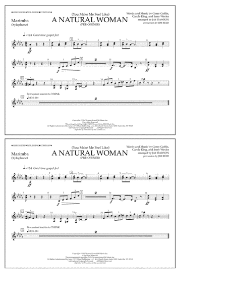 You Make Me Feel Like A Natural Woman Pre Opener Arr Jay Dawson Marimba Sheet Music