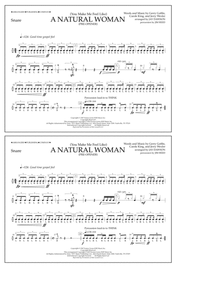 Free Sheet Music You Make Me Feel Like A Natural Woman Pre Opener Arr Jay Dawson Snare