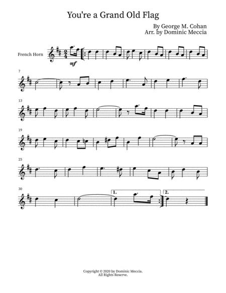 You Re A Grand Old Flag French Horn Sheet Music