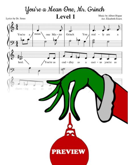 You Re A Mean One Mr Grinch Level 1 Sheet Music