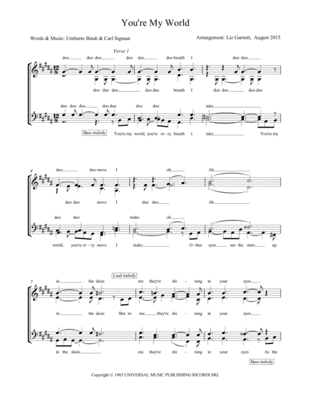 You Re My World Sheet Music