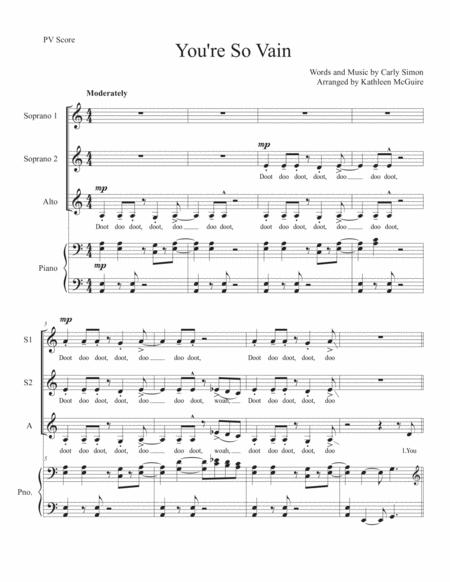 You Re So Vain By Carly Simon Arr Kathleen Mcguire Ssa Sheet Music
