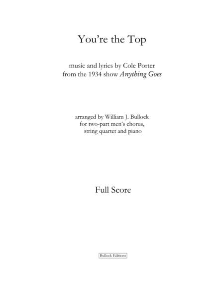 You Re The Top Full Score Parts Sheet Music