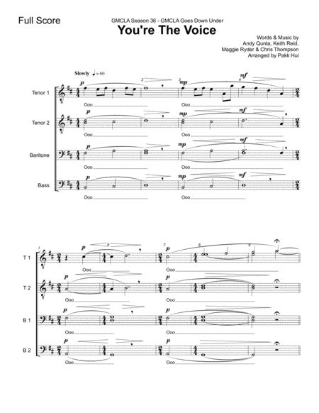 You Re The Voice Conductor Score And Band Parts Sheet Music