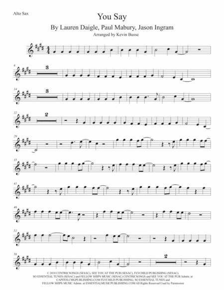 You Say Alto Sax Sheet Music