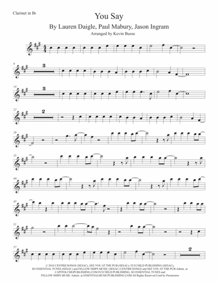 You Say Clarinet Sheet Music