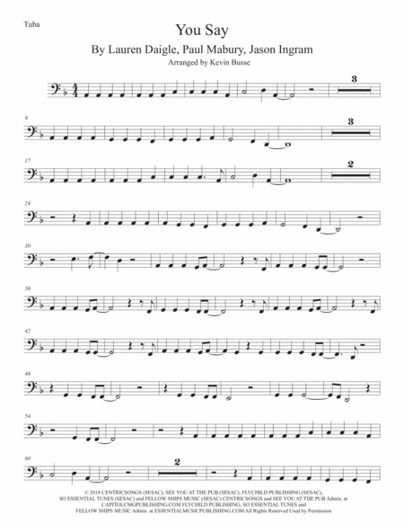 Free Sheet Music You Say Tuba Original Key