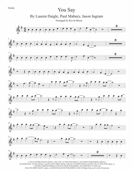 You Say Violin Sheet Music