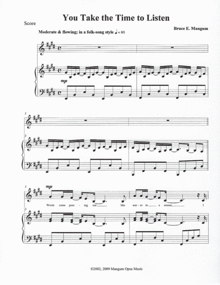 You Take The Time To Listen Sheet Music