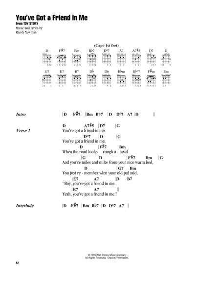 Free Sheet Music You Ve Got A Friend In Me From Toy Story