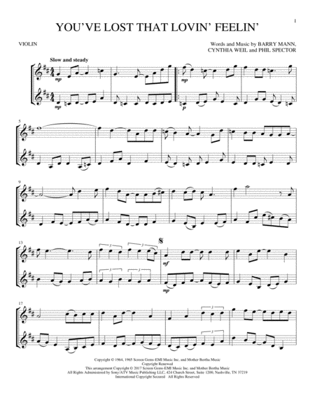 You Ve Lost That Lovin Feelin Sheet Music