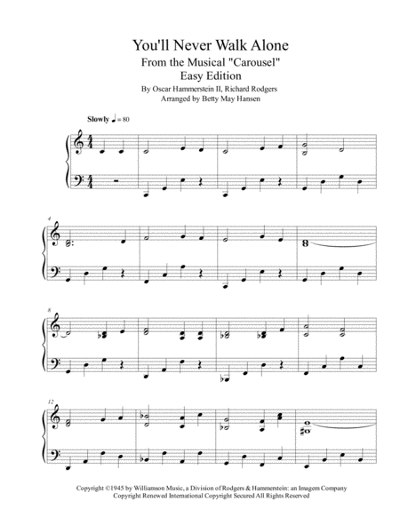 You Will Never Walk Alone Easy Edition Sheet Music