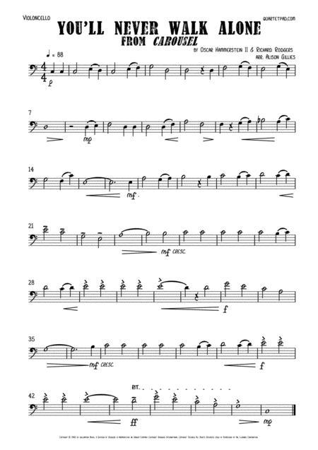 You Will Never Walk Alone Solo Cello Sheet Music