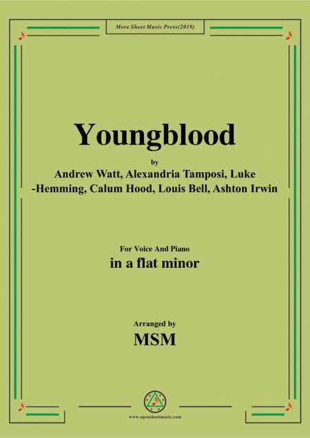 Youngblood In A Flat Minor For Voice And Piano Sheet Music