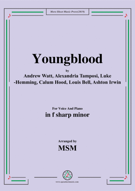 Youngblood In F Sharp Minor For Voice And Piano Sheet Music