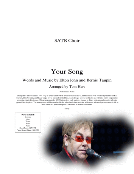 Free Sheet Music Your Song Satb Choir