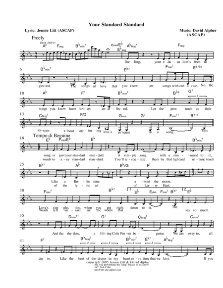 Your Standard Standard Sheet Music