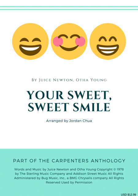 Your Sweet Sweet Smile For Accompanied String Quartet Sheet Music