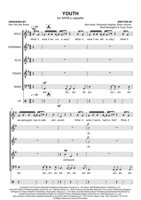 Youth Satb With Vocal Percussion Sheet Music