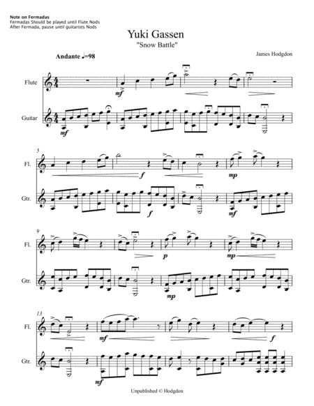 Free Sheet Music Yuki Gassen