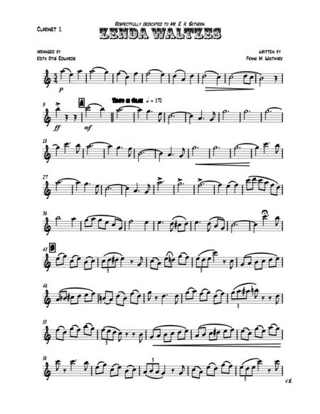 Zenda Waltzes For Four Clarinets Sheet Music