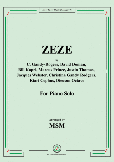 Free Sheet Music Zeze For Voice And Piano