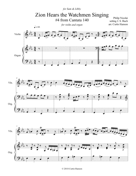 Zion Hears The Watchmen Singing Wachet Auf Ruft Uns Die Stimme Sheet Music