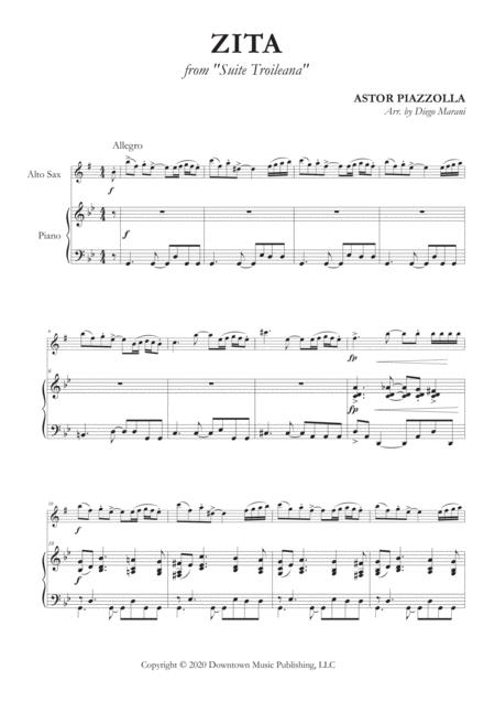Zita For Alto Saxophone And Piano Sheet Music