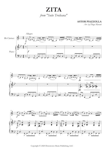 Free Sheet Music Zita For Clarinet And Piano