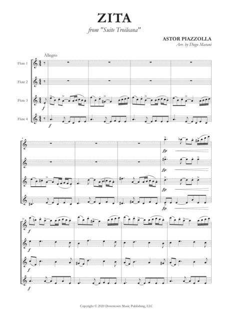 Zita For Flute Quartet Sheet Music