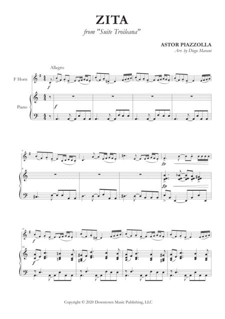 Zita For Horn And Piano Sheet Music