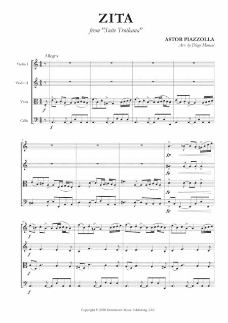 Zita For String Quartet Sheet Music