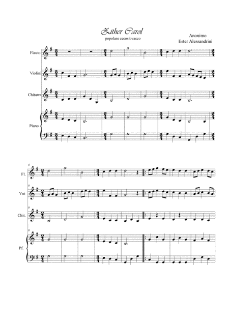 Zither Carol Quartet Sheet Music