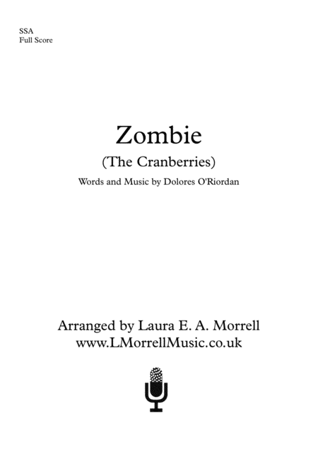 Zombie 3 Part Female Trio Ssa Lead Sheet Sheet Music