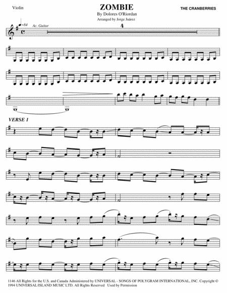 Zombie Violin Sheet Music